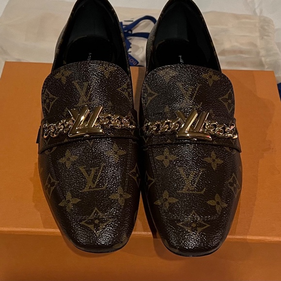 LOUIS VUITTON Monogram Canvas Upper Case Loafer Flats Size 41/10.5 - Picture 9 of 10